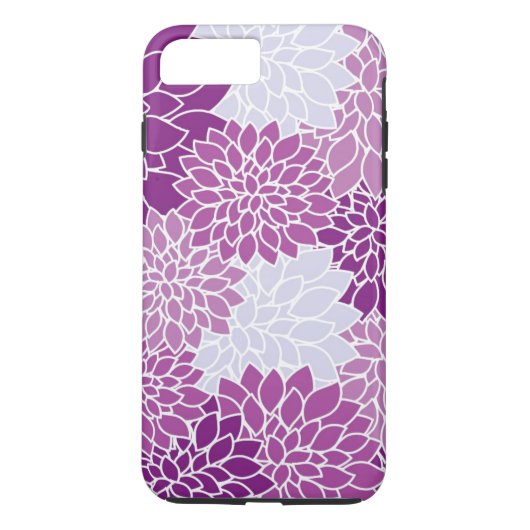 Witte en Paarse Moderne Floral Case-Mate iPhone Case (Achterkant)