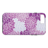Witte en Paarse Moderne Floral Case-Mate iPhone Case (Achterkant (Horizontaal))