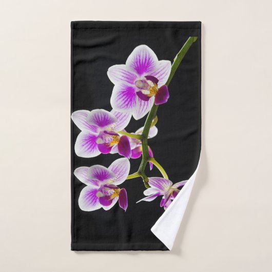 Witte en paarse orchidee bad handdoek (Handdoek)