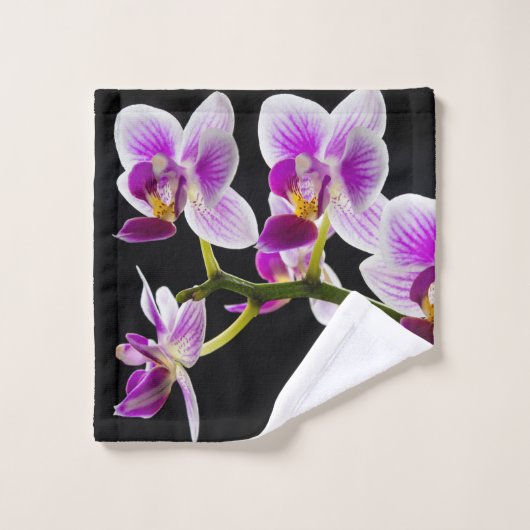 Witte en paarse orchidee bad handdoek (Wasdoekje)