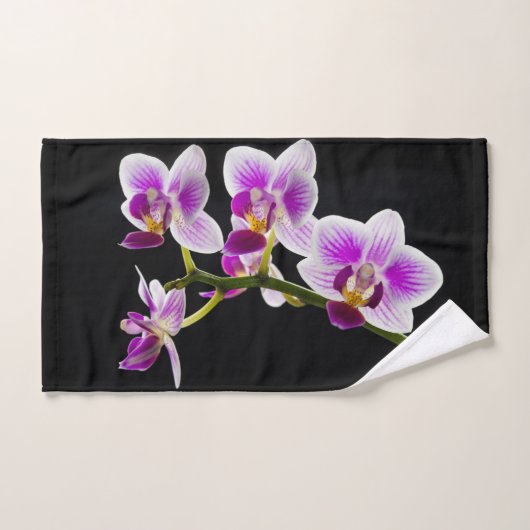 Witte en paarse orchidee bad handdoek (Handdoek)
