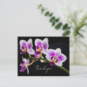 Witte en Paarse orchidee Dank je Briefkaart (Staand voorkant)