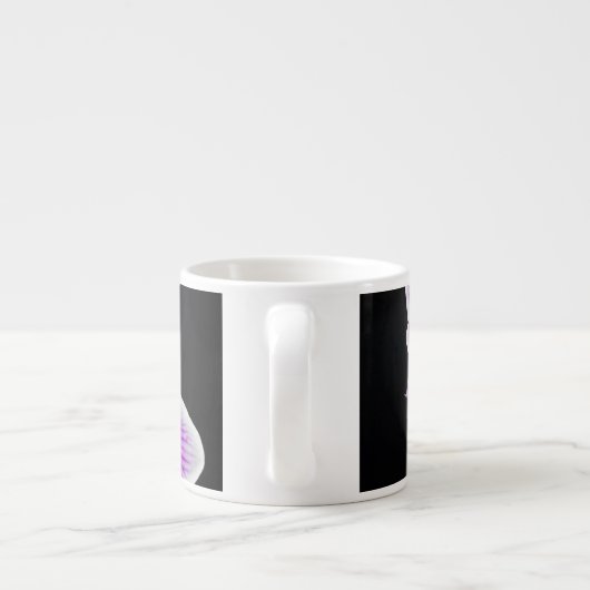 Witte en paarse orchidee espresso kop (Achterkant)