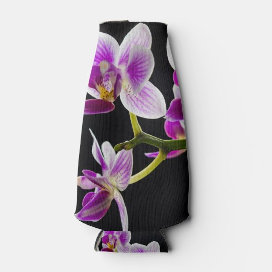 Witte en paarse orchidee flesjeskoeler (Voorkant)