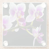 Witte en paarse orchidee glazen onderzetter (Achterkant)