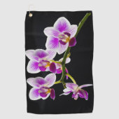 Witte en paarse orchidee golfhanddoek (Voorkant)