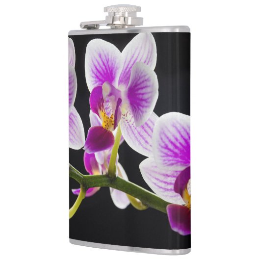 Witte en paarse orchidee heupfles (Links)