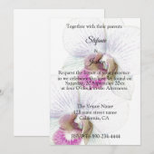 Witte en Paarse orchidee huwelijksuitnodigingen Kaart (Voorkant / Achterkant)