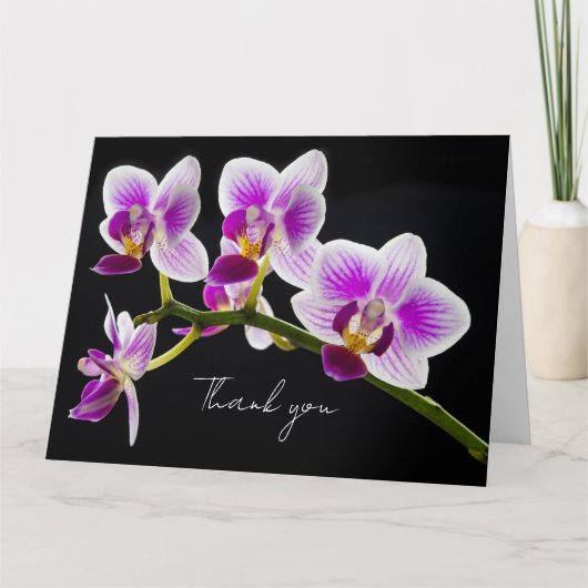 Witte en Paarse orchidee Kaart (Voorkant)