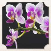 Witte en paarse orchidee kartonnen onderzetters (Voorkant)