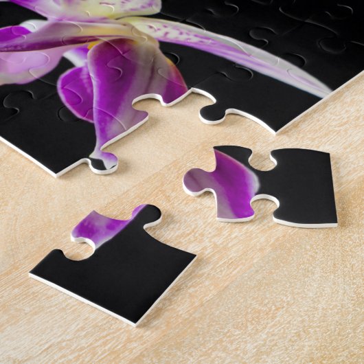 Witte en paarse orchidee legpuzzel (Zijkant)