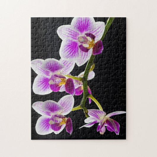 Witte en paarse orchidee legpuzzel (Verticaal)