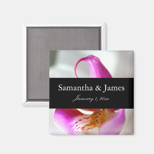 Witte en Paarse orchidee Magneet (Voorkant / Achterkant)