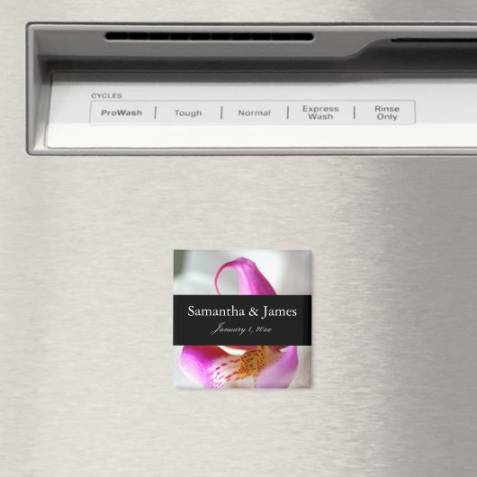 Witte en Paarse orchidee Magneet (Insitu (Vaatwasser))