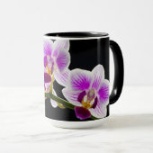 Witte en paarse orchidee mok (Voorkant rechts)