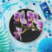 Witte en paarse orchidee papieren bordje (Feest)