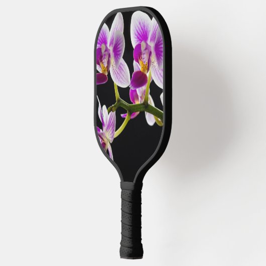 Witte en paarse orchidee pickleball paddle (Links)