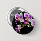 Witte en paarse orchidee ronde button 5,7 cm (Voorkant /achterkant)