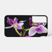 Witte en paarse orchidee samsung galaxy hoesje (Achterkant horizontaal)