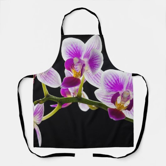Witte en paarse orchidee schort (Voorkant)