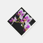 Witte en paarse orchidee servet (Hoek)