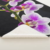 Witte en paarse orchidee sherpa deken (3/4)