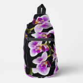 Witte en paarse orchidee sling bag (Voorkant)