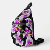 Witte en paarse orchidee sling bag (Rechterhoek)