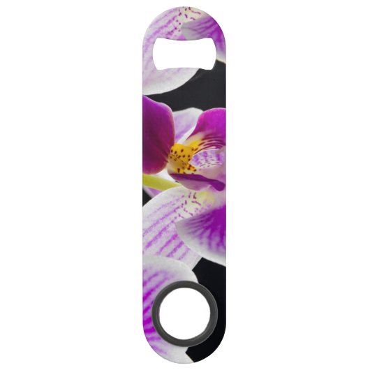 Witte en paarse orchidee speed flessenopener (Voorkant)