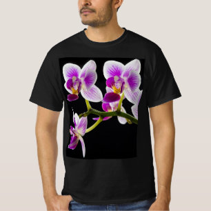 Witte en paarse orchidee t-shirt
