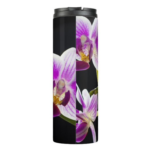 Witte en paarse orchidee thermosbeker (Achterkant)