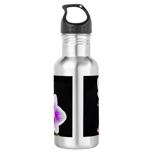 Witte en paarse orchidee waterfles  (Achterkant)