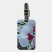 witte en paarse orchideeën bagagelabel (Voorkant verticaal)