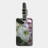 Witte en Paarse orchideeën Bagagelabel (Voorkant verticaal)