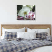 Witte en Paarse orchideeën Canvas Afdruk (Insitu (Slaapkamer))