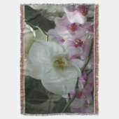 Witte en paarse orchideeën deken (Voorkant Verticaal)