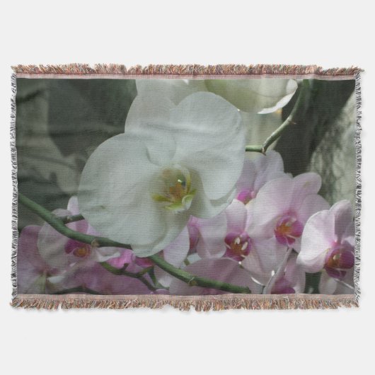 Witte en paarse orchideeën deken (Voorkant)