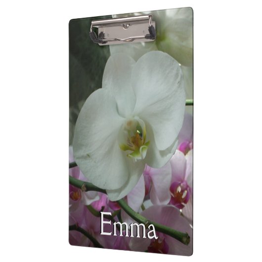 Witte en Paarse orchideeën Klembord (Links)