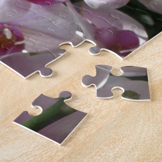 Witte en Paarse orchideeën Legpuzzel (Zijkant)