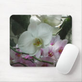 Witte en Paarse orchideeën Muismat (Met muis)