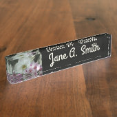 Witte en Paarse orchideeën Naambordje (Zijkant)