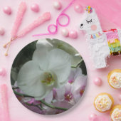 Witte en Paarse orchideeën Papieren Bordje (Feest)