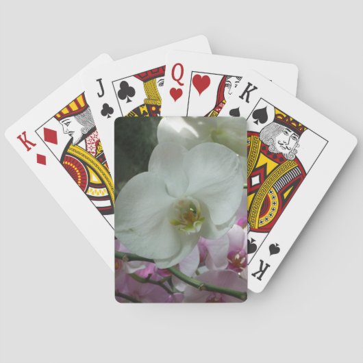 Witte en Paarse orchideeën Pokerkaarten (Achterkant)