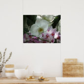 Witte en Paarse orchideeën Poster (Keuken)