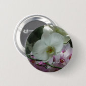 Witte en Paarse orchideeën Ronde Button 5,7 Cm (Voorkant /achterkant)