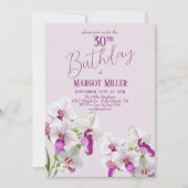 Witte en Paarse orchideeën schilderij 30e verjaard Kaart (Voorkant)