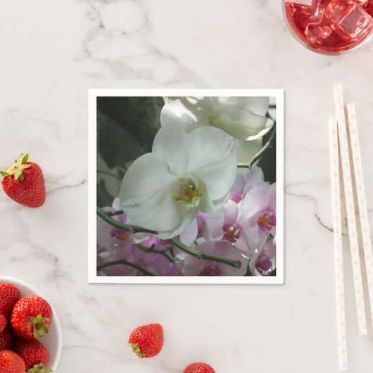 Witte en Paarse orchideeën Servetten (Insitu)