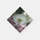 Witte en Paarse orchideeën Servetten (Hoek)