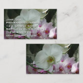 Witte en Paarse orchideeën Visitekaartje (Voorkant / Achterkant)