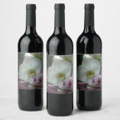 Witte en Paarse orchideeën Wijn Etiket (Flessen)